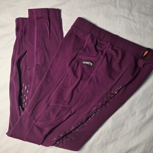 Kerrits Kids Performance Equestrian Riding Tights Purple Full Seat Grip Plum